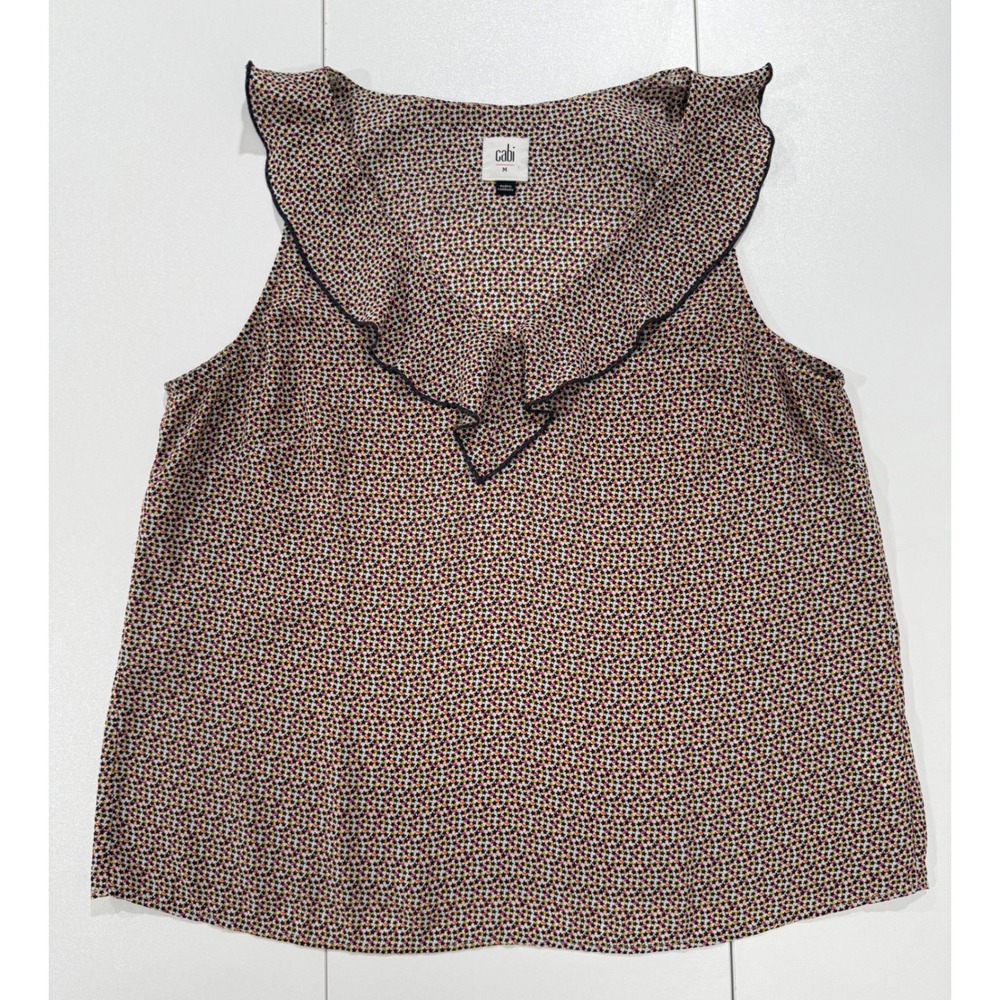Cabi 3983 Stellar Sleeveless Ruffle Star Print Top Size Med NWOT 287